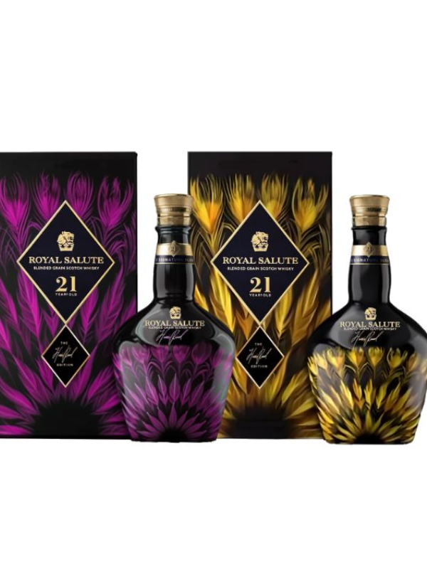 皇家禮炮 21年 新奢時尚系列第3代 燦金羽冠與耀紫羽冠限定版Royal Salute 21 Year Old Couture Collection The Harris Reed Edition 3