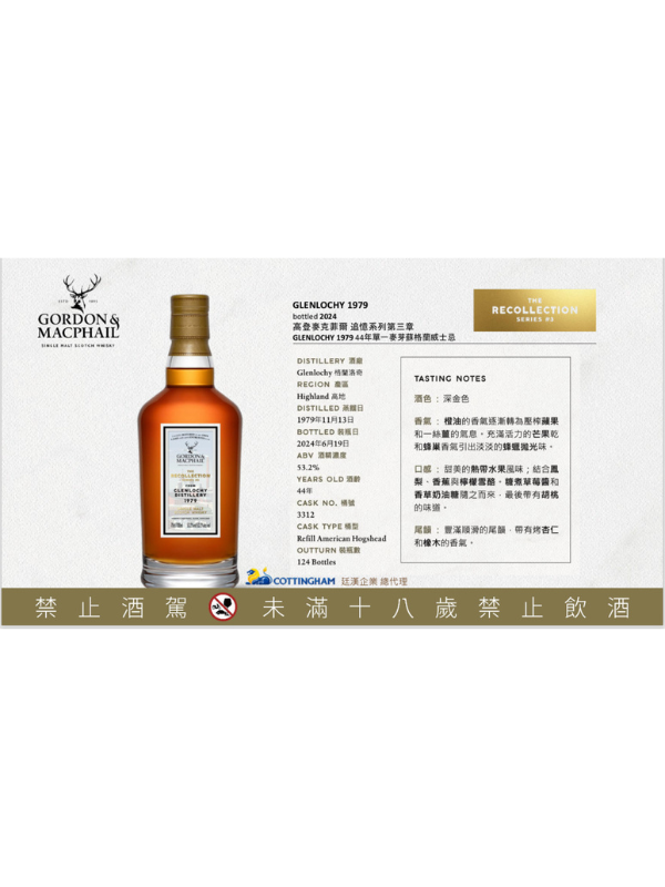 高登麥克菲爾 追憶系列第三章GORDON MACPHAIL GLENLOCHY 格蘭洛奇 1979 44年單一麥芽蘇格蘭威士忌