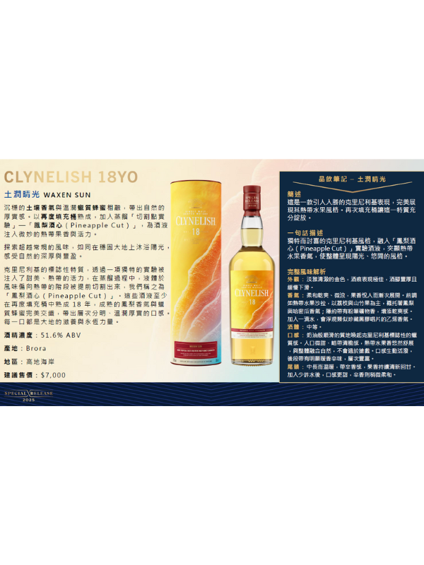 帝亞吉歐Diageo四境臻釀Special Releases限量原酒2025(整套販售) Diageo Special Releases Limited Edition2025