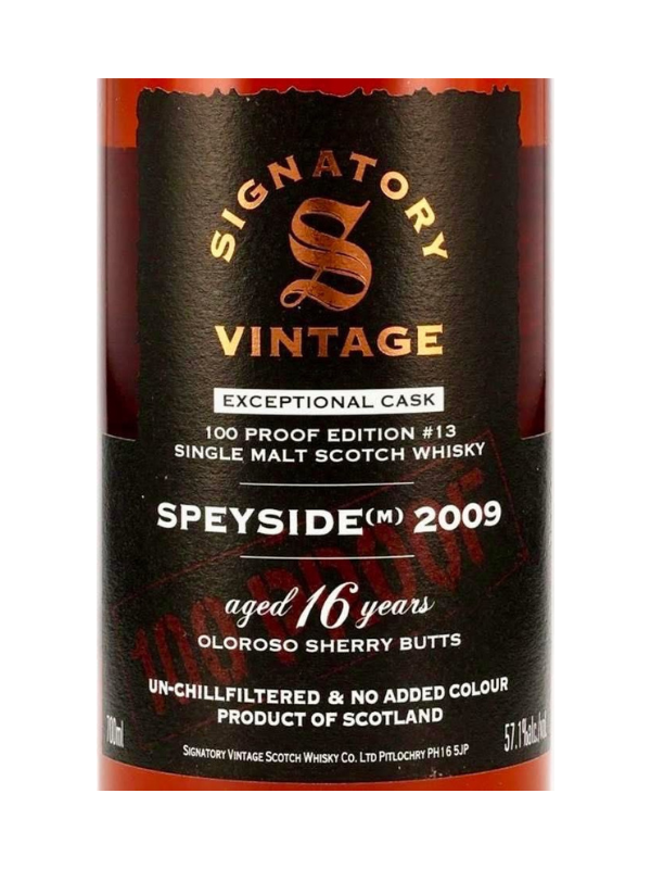 聖弗力 100PROOF 神秘斯貝賽2009/16年 #13 Signatory 100 Proof SPEYSIDE(M) 2009/16yo #13