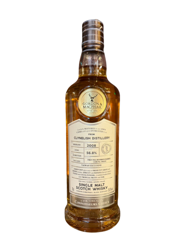 高登麥克菲爾台灣獨家限定桶行家首選克里尼利基2008/17年單桶原酒GORDON& MACPHAIL TAIWAN EXCLUSIVE CLYNELISH 2008/17Y 56.8% #306220