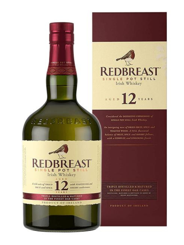 紅馥知更鳥12年單一純麥威士忌700ml Redbreast 12 Years Pot Still Single Malt