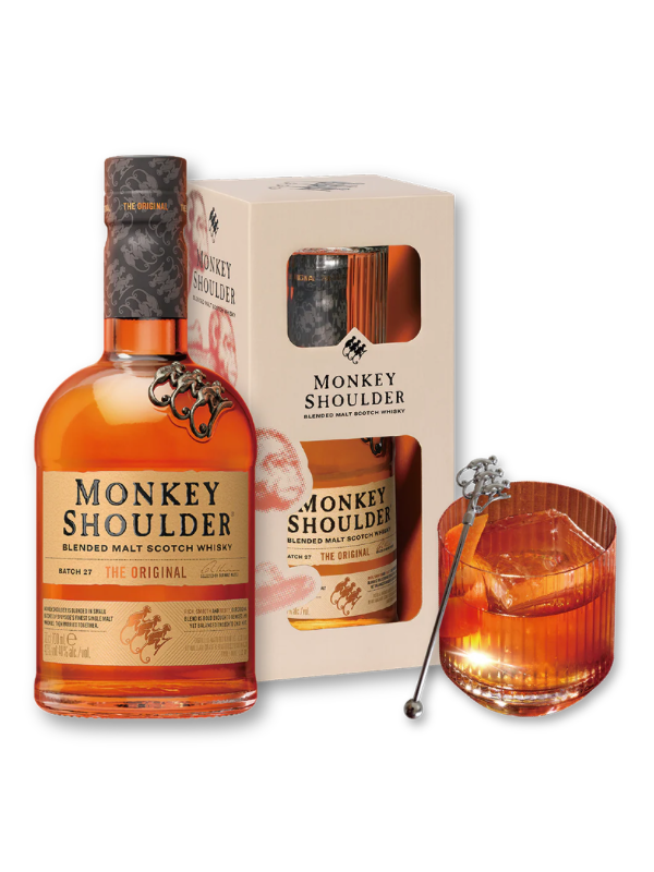 三隻猴子OLD FASHIONED 調酒禮盒MONKEY SHOULDER MALT SCOTCH WHISKY OLD FASHIONED COCKTAIL GIFT SET